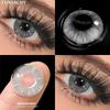 FUNSACHY 2pcs Colored Contact Lenses for Eyes Brown Color Makeup Contacts Lens Fashion Beautiful Cosmetic Gray Pupil Yearly Use