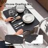 Heat Resistant Kitchen Sink Mat Drainage Function Dish Drying Pad  Home Kitchen
