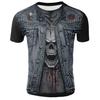 Funny   Denim T Shirt Men Skeleton Tshirt Punk Rock Tshirt Leather Jacket T-shirts 3d Print T-shirt Vintage Men Clothing