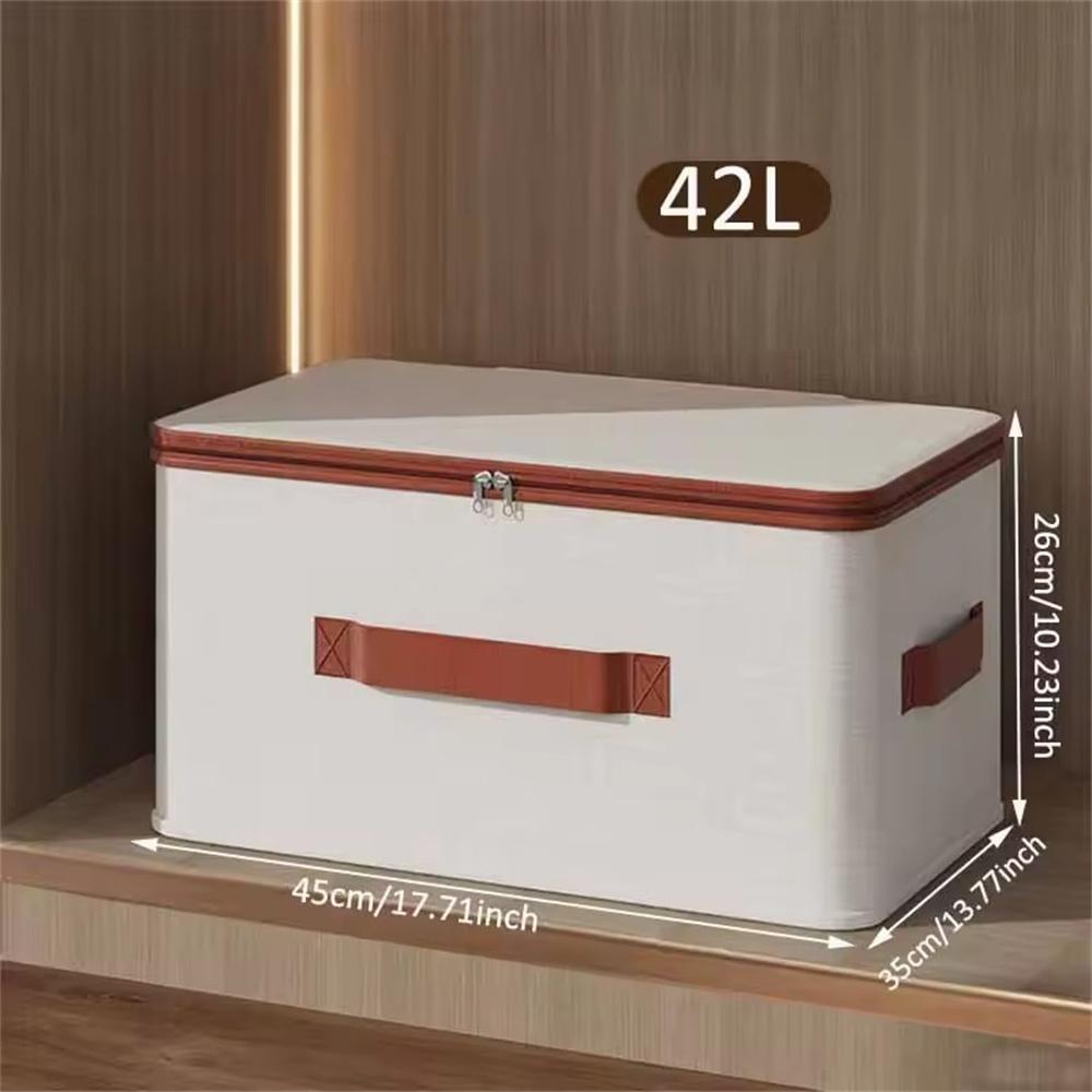 NEW Household Storage Box Heavy-duty Hard Shell Cotton Linen Zipper Storage Organizer Box with Lid for Clothes Toys Blankets
