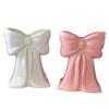 Handcrafted Ceramic Bow Vase Pink Coquette Ceramic Plant Pot Elegant Ceramic Vase  Home Interior