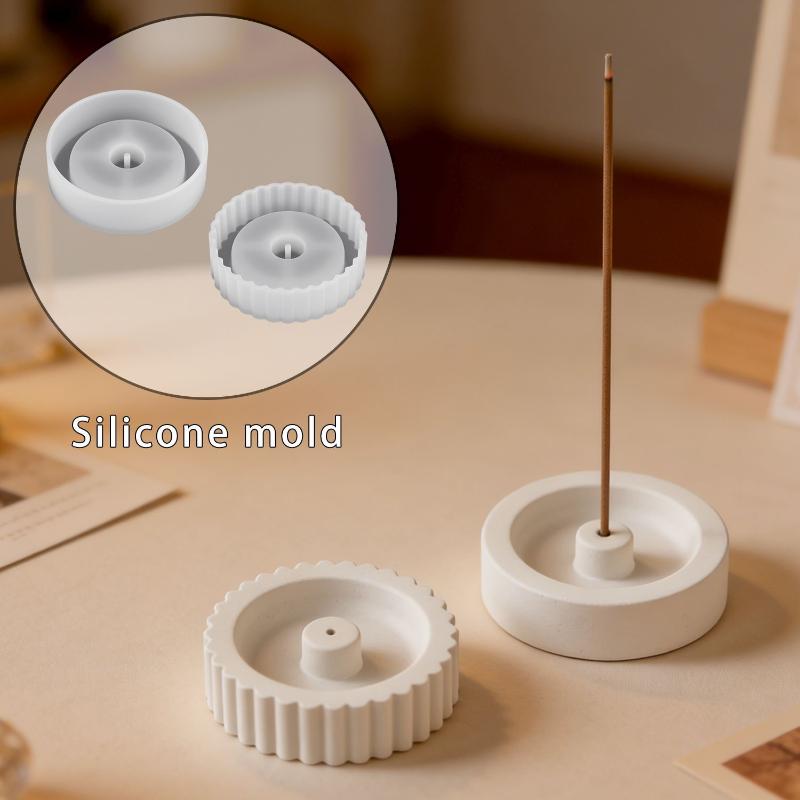 Круглая силиконовая форма для держателя благовоний DIY Бетон Гипс Смола Основа для ароматерапевтических палочек Форма для домашнего декора