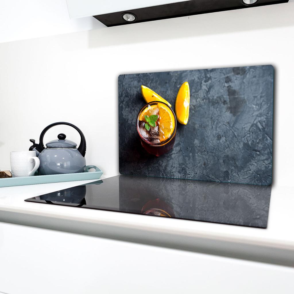 GLASS PROTECTIVE PLATE FOR STOVE 80x52 FRUIT