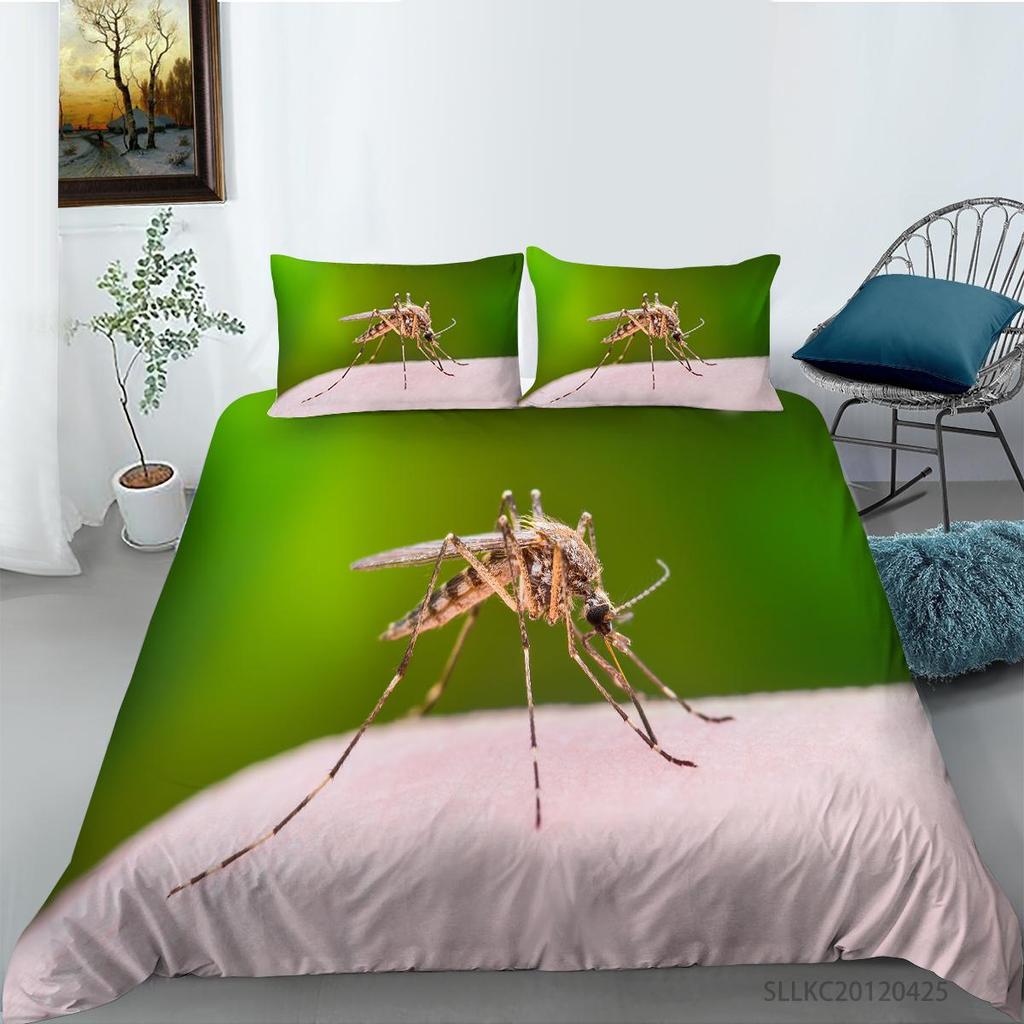 Women Home Bed Set Creative Mosquito Painting Duvet Cover Set Highend Bedding Cover Suit Pillowcase Stylish Bedding Cover