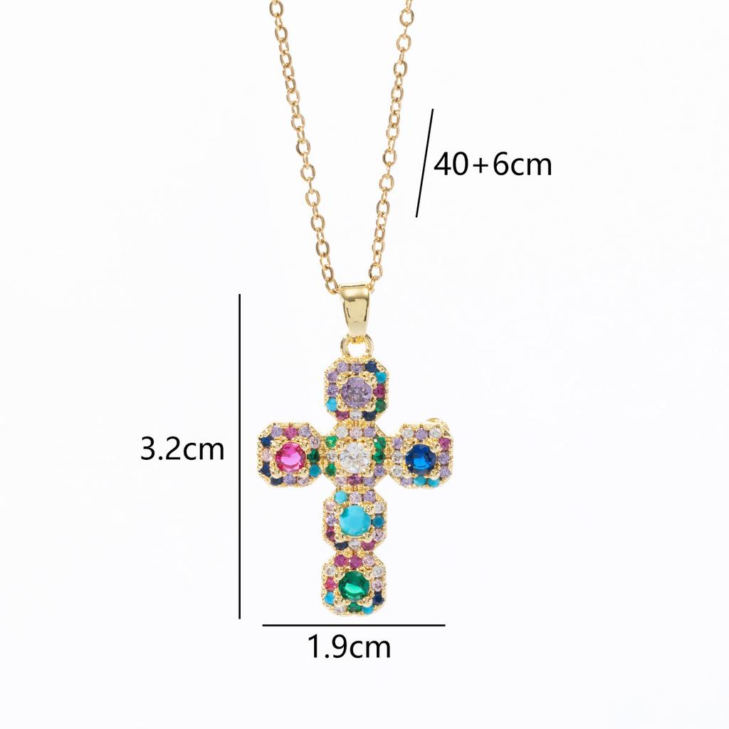 Necklace Copper Gold-plated Full Diamond Retro Light Luxury High-end Titanium Steel Chain Does Not Fade Jewelry Women