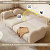 Two-seater sofa bed - Modern two-seater sofa with adjustable backrest + gold-plated metal feet, integrated bed function.