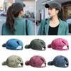 Небрежный высокий пучок Солнцезащитная шляпа Высокий хвост Бейсболка с застежкой сзади Мужская Женская