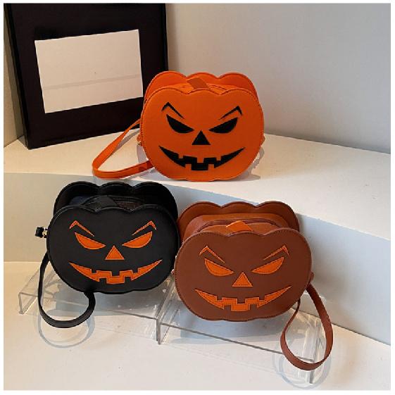 Pumpkin Crossbody Bag For Women Pumpkin Shoulder Bag Female Halloween Bag Pu Leather Demon Messenger Bag Halloween Shopper Bag