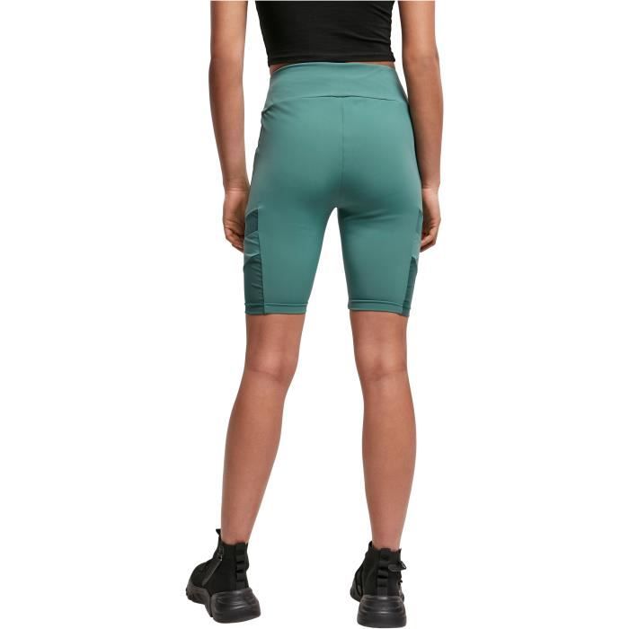Женские спортивные шорты для велоспорта - Urban Classics - Tech Mesh - Высокая талия - Зеленый