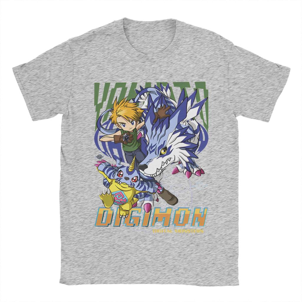 Digimon Ishida Yamato Gabumon T Shirt Unisexs Cotton Unique Tshirt Round Neck Adventure Anime Tee Short Sleeve Merch Big Size