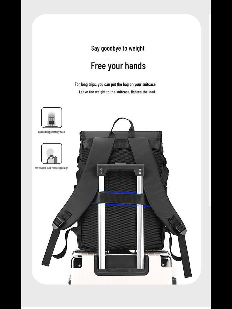 High-End Nylon Backpack: Fashionable Waterproof Travel and Business Bag for Men and Women