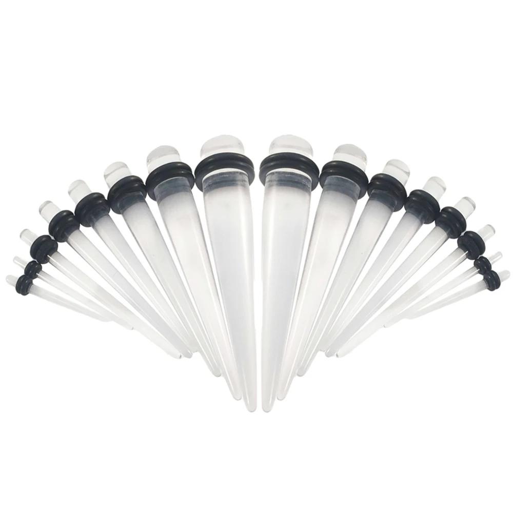 16 шт. Разноцветный акриловый конус для пирсинга уха, плаг, расширитель, 14G (1.6mm) - 00г (10мм) Набор для растягивания тоннелей в плоти