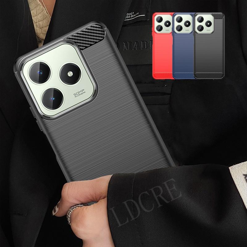 Для Чехол OPPO Realme C61 Чехол Realme C61 Capas Противоударный Бампер для Телефона Задняя Мягкая TPU Углеродное Волокно Fundas Realme C61 C 61 6.78"