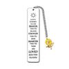 Stainless Steel Engraved Bookmark With Sunflower Pendant Custom Letter Decor Gift Students Readers
