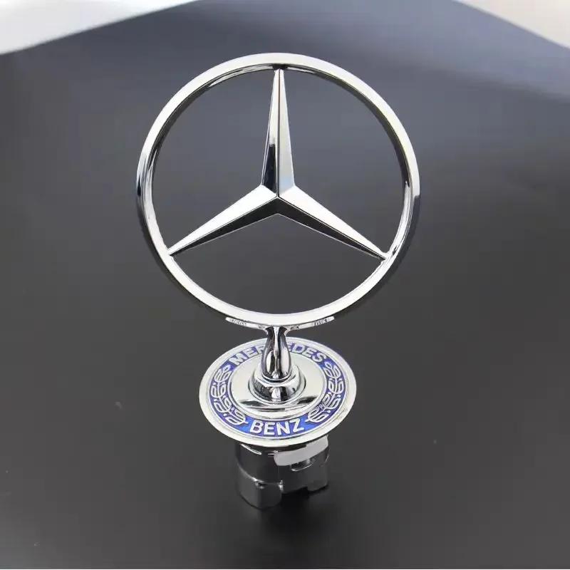 C200 E200 Для Mercedes Benz Звезда на капот - Значок для капота автомобиля Передний хромированный логотип Маркировка капота для Benz C E S Класса W204 W205 W212