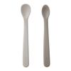 Richell Baby Silicone Baby Food Spoon S + M Set, 1 Set, Cozy Gray (S), Cream (M), Korean Popular Tableware