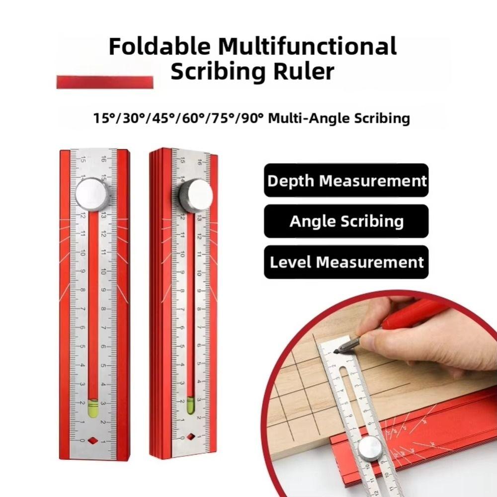 Foldable Marking Protractor Multi-Function Gauge Tool Folding Ruler Carpenter DIY