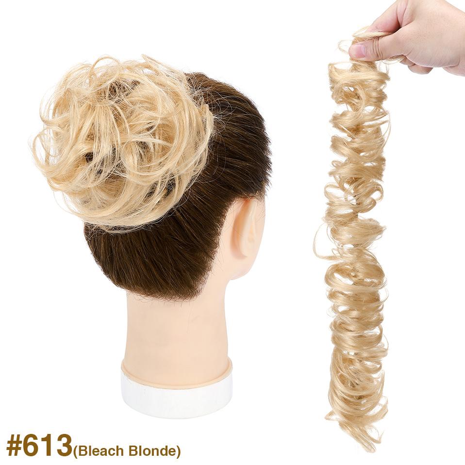 100% настоящие человеческие волосы, вьющиеся пончики, шиньон, кольцо, эластичная лента, булочка, шиньон