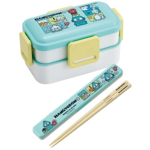 Skater Bento Box 2 Tiers 600ml for Women Antibacterial Fluffy Dome Lid Made In Japan Sanrio Hangyodon Comic PFLW4AG
