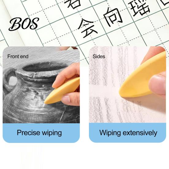 Paper Safe Eraser 4Pcs Triangular Prism Eraser, Dustless Pencil for Students, Pen Grip Clean Wiping Large Bulk Erasers Kids, School Supplies Character