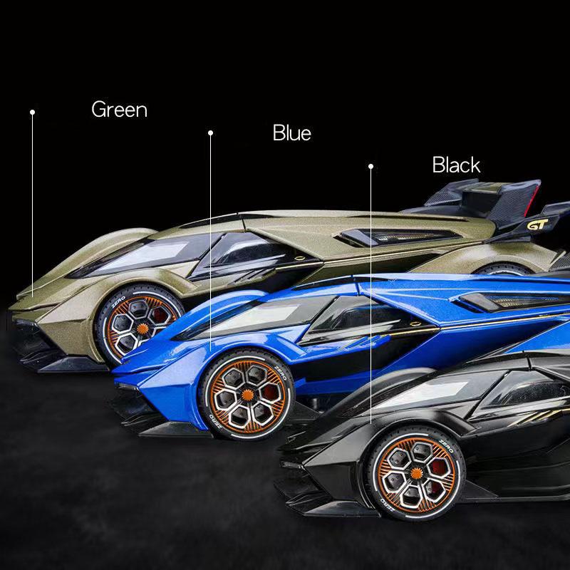 1/22 Lamborghini V12 GT Alloy Miniature Car Model Diecast Metal Scale Car Sound and Light Collection Children Toy Car Vehicles Gift