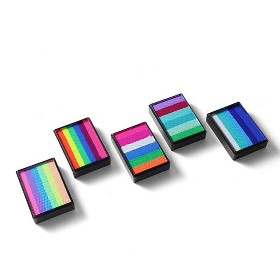 Радужная краска для лица 6 цветов, высокопигментированная, смываемая, на водной основе, краска для лица для детей и взрослых, музыкальный фестиваль, вечеринка, косплей, макияж, боди-арт, живопись