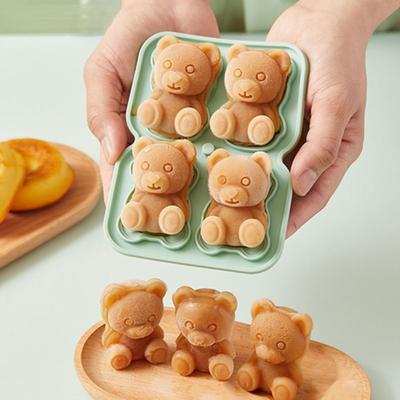 Форма для кубиков льда в форме медведя, форма для изготовления льда, пищевой гибкий силиконовый поднос для льда для напитков, конфет, шоколада
