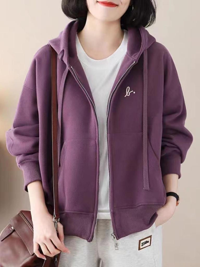 Женский повседневный весенний комплект куртки большого размера - Стильный кардиган-толстовка для мамы среднего возраста, коллекция 2025