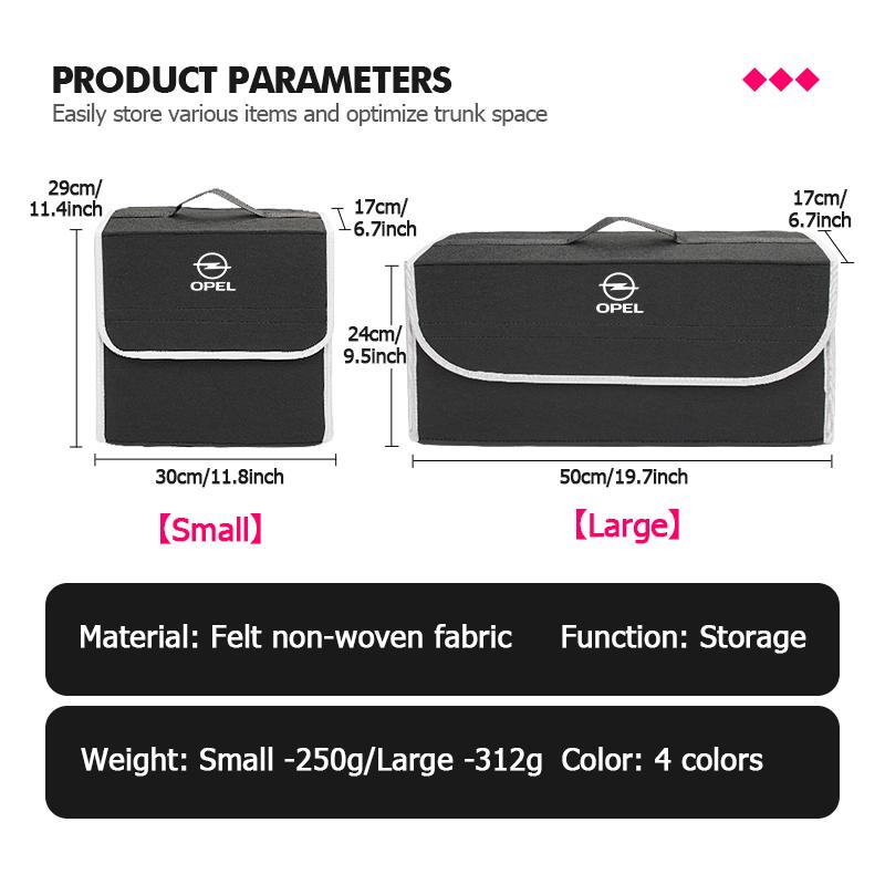 Oxford Folding Car Trunk Compartment Boot Tool Storage Box For Opel Insignia Corsa Zafira Mokka Grandland Antara Ampera