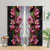 Four Seasons Universal Colorful Floral Flowers Romantic Digital Printed Living Room Curtains Rod Pocket Curtains Living Room
