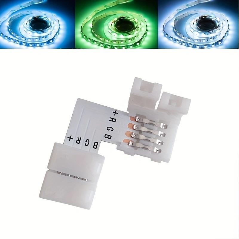 4Pcs 5050 10mm L Shape Connector RGB LED Strip 90 Degree Corner Connectors 4-Pin
