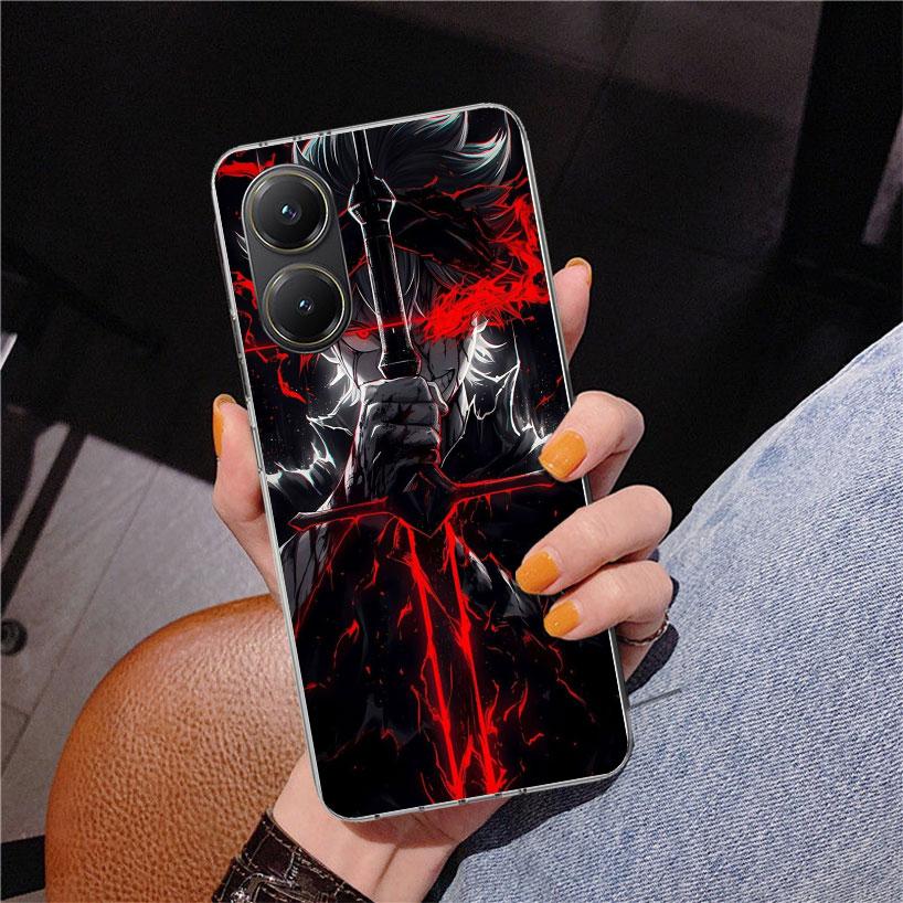Black C-Clovers Anime Phone Case For Xiaomi Poco X7 X6 X5 Pro F7 Ultra Redmi 15C 15 13C 13 12C 12 10 10A 10C 9 9A 9C 9T Cover Po