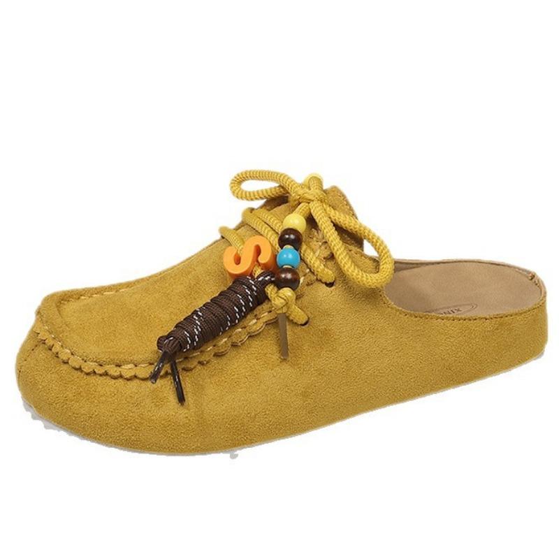 Ретро баотоу полушлепанцы женские новые на толстой подошве с увеличением роста на одной педали литературные универсальные туфли