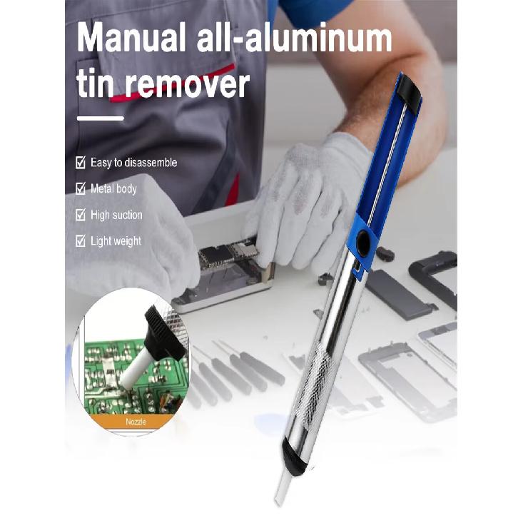 Aluminum Metal Desoldering Pump Suction Tin Soldering Sucker Pen Removal Vacuum Desoldering Pump Tool Mass Air Flow 3