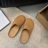 Fashion Spring Round Toe Cork Clogs Slippers for Women Outdoor Cork Footbed Flat Heels Mules Shoes Woman Plus Size Suede Slides Female