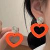 1 пара полых висячих сережек с сердечками для женщин и девочек, модные акриловые серьги-гвоздики ярких цветов, легкие ювелирные изделия в виде висячих ушек в виде сердечек