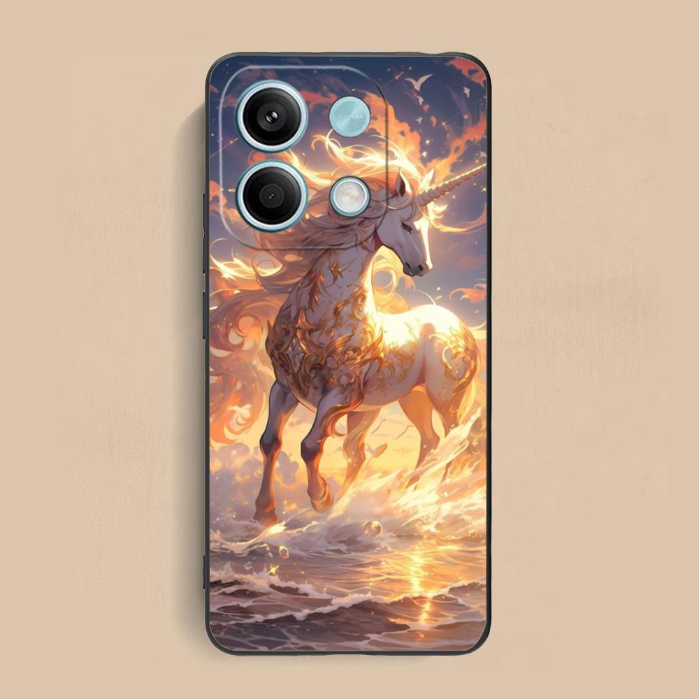 Фантазийный чехол для мобильного телефона с единорогом для Xiaomi Redmi 15 14 13 12 A5 3 2 1 C Plus 4G 5G Цветной печатный чехол Чехол Красивый Роскошный