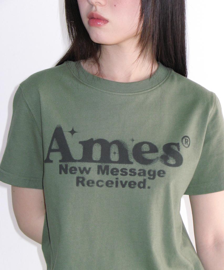 AMES-WORLDWIDE Укороченная футболка с округлым низом Хаки
