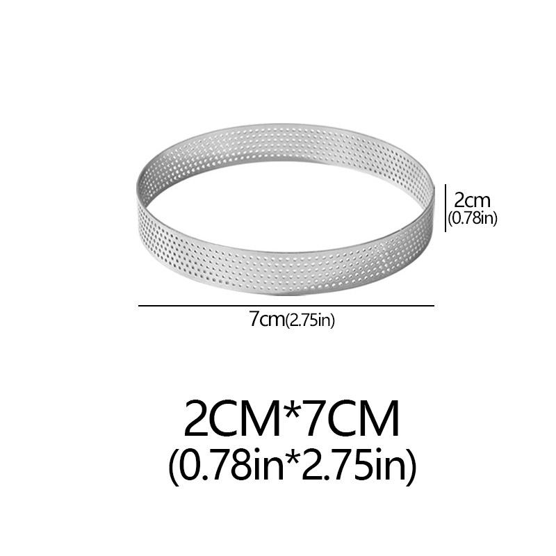 Steel Perforated Muffin RingsCake Mold Heat-Resistant Perforated Cake Mousse Mold Cookies Cutter Pastry Quiche Mold