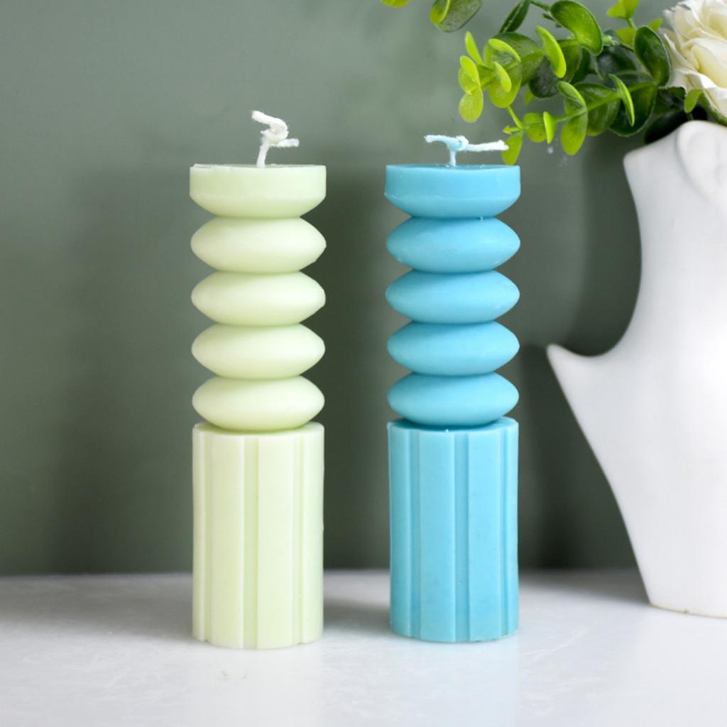 Классическая полосатая цилиндрическая свеча из смолы, форма для самостоятельной изготовления цилиндрической ароматерапевтической свечи, силиконовая форма для художественного мыла-декора