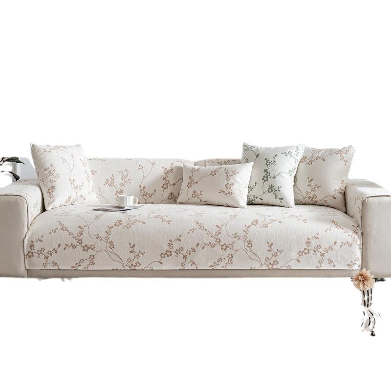 Мягкая роскошная подушка для дивана в стиле ретро, ​​простая современная универсальная нескользящая синельная спинка на четыре сезона, тканевый чехол