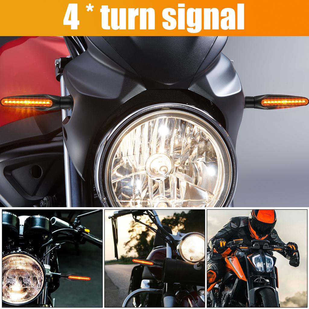 4 шт. Мотоциклетный указатель поворота Универсальный 12LED Передний Задний Бегущий свет поворота Профессиональный Последовательный Индикатор Габаритный фонарь