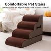 4-Tiers Dog Stairs Non-Slip Dog Ladders Ramp for High Bed and Couch Zipper Detachable Changeable