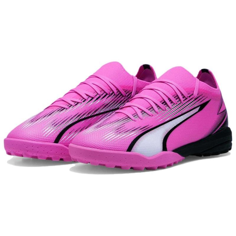 Puma Мужские футбольные бутсы Ultra Match Low Top, удобные, на шнуровке, для искусственного покрытия TT, розовые 107757-01