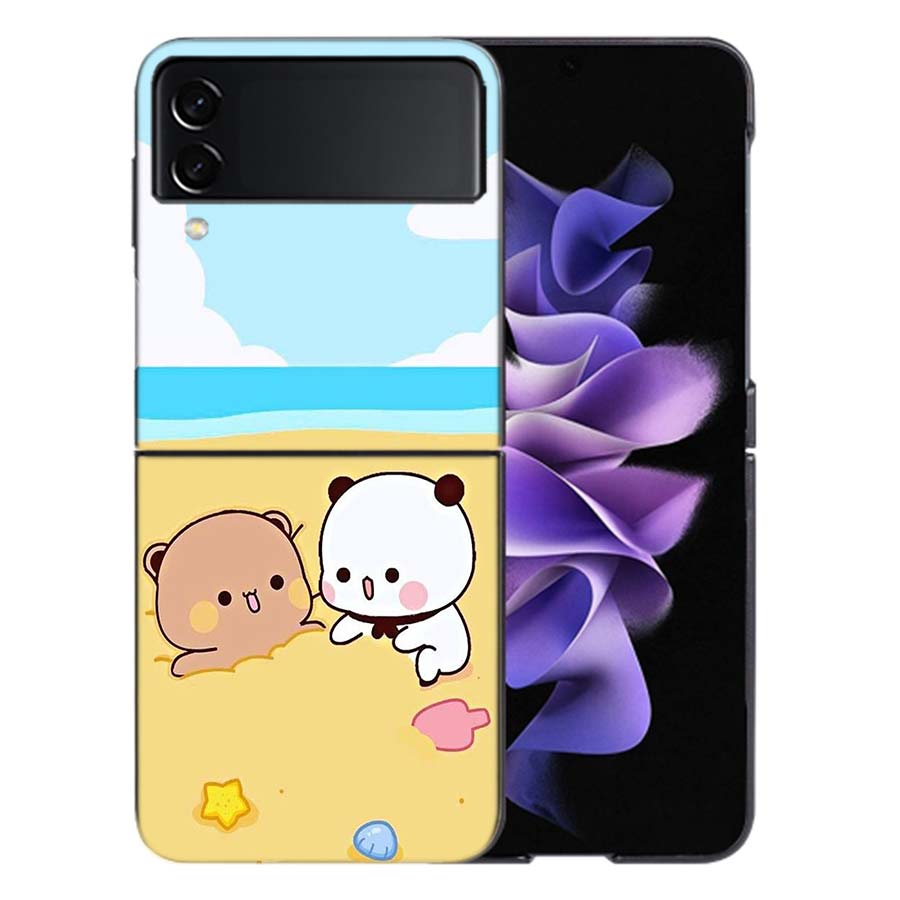 Милый Чехол BuBu DuDu для Samsung Z Flip7 6 Galaxy Чехол Ударопрочный Z Flip5 Z Flip3 4 5G Жесткая Крышка Телефон TPU PC Жесткий Funda