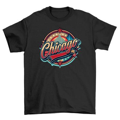 Футболка с логотипом Retro_72 Chicago - Слэм-данк в стиль! 100% хлопок, Забавный унисекс