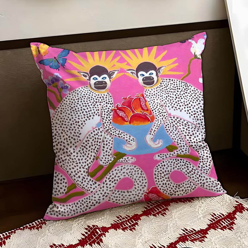 PPaige GGemmel MMonkey Cushion Cover Reversible Soft Durable Pillow Cover Home  Car MultiScene Use for Daily Comfort