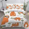 Colorful lovely Sloth Duvet Cover Modern Colorful Comforter Cover with Zipper King Size Bedding Sets Luxury Bedroom Decor 2Pcs