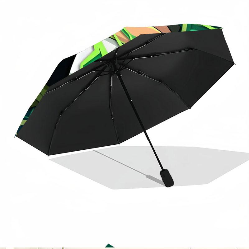 Ben 10 Cartoon Print Automatic Open Close Umbrella, Portable Foldable Umbrella, for Outdoor Commute Camping Trip, Ideal Birthday Gift