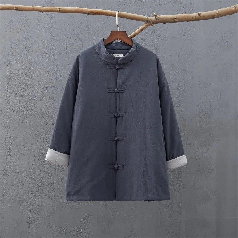 Johnature Женская утолщенная теплая хлопковая одежда, винтажные свободные однотонные пальто со стойкой и длинными рукавами, зимние парки в китайском стиле